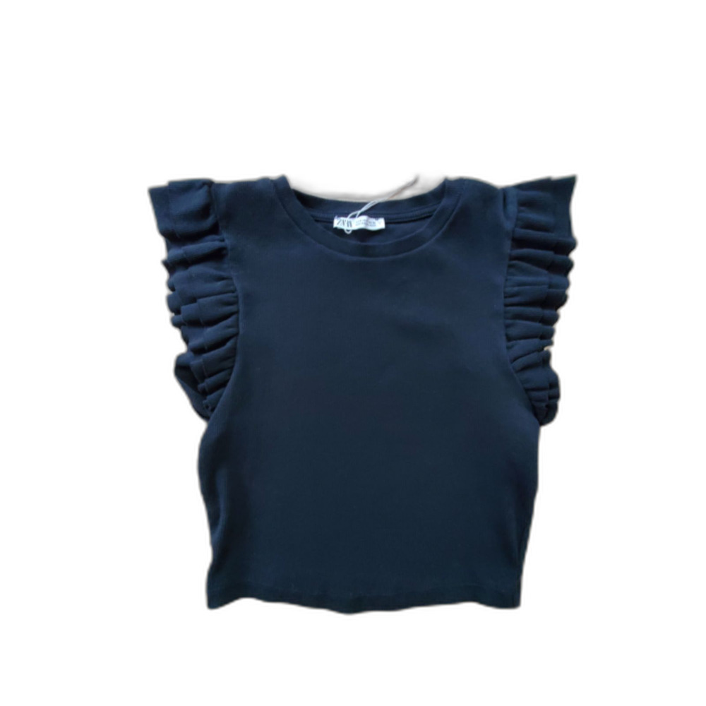 Zara Women's S Ruffle Sleeveless Crop Top EUC